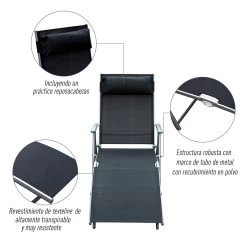 Outsunny Tumbona Plegable Respaldo Ajustable A 7 Niveles Con Almohada Texteline Resistente Relax En Exterior Piscina Terraza Camping 137x63.5x100.5cm Acero 16 Outsunny Tumbona Plegable Respaldo Ajustable A 7 Niveles Con Almohada Texteline Resistente Relax En Exterior Piscina Terraza Camping 137x63.5x100.5cm Acero -Tienda de muebles de jardín edb2f5e4a47a1caa03c7a91ff2e7aee3644b21bc 5fe20a0ff8094931a66784a7275f8b14