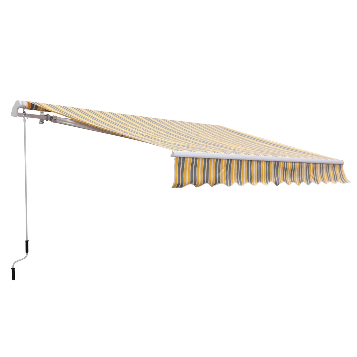 Outsunny Toldo Manual Plegable 3.5x2.5m De Aluminio Toldo Balcón Patio Terraza Con Manivela Resistente Al Agua Protección Solar UV Para Jardín Exterior Amarillo 3 Outsunny Toldo Manual Plegable 3.5x2.5m De Aluminio Toldo Balcón Patio Terraza Con Manivela Resistente Al Agua Protección Solar UV Para Jardín Exterior Amarillo