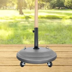 Acomoda Textil – Base De Sombrilla Ajustable Redonda 50 Cm ø Con Ruedas Para Jardín, Patio, Terraza. Soporte De Parasol 25 Kg Resistente, Manejable Con Doble Asa. (Redonda Con Ruedas 50 Cm ø) -Tienda de muebles de jardín ef6b9808a3fa654ce98bdd8a5515fae2a725176b 0785f656bb8747a690df0e0c4a9b9df1