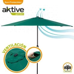 Parasol Hexagonal 300 Cm Color Verde Mástil Aluminio Aktive Garden -Tienda de muebles de jardín ef8abdb939c585e796b54359711454a9ce92fb08 68ce74908f6d44f28eb7b10d9f61f1b2