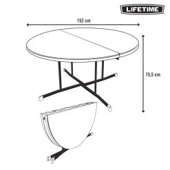 Mesa Redonda Plegable Blanco LIFETIME Ø152 X 75,5 Cm -Tienda de muebles de jardín f0a15d0d50a52021b1704c814b24844513dcee7d 91c762f96a794ed6ba2d106f4b117867
