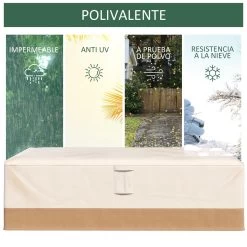 Outsunny Funda Protectora Para Muebles De Jardín 275x208x78 Tela Oxford 600D Impermeable Cubierta Para Sofás Mesas Exterior Con 4 Ventilaciones 5 Asas Y Cordón De Tracción Beige -Tienda de muebles de jardín f19ece70831bd290f5066e04ac1ccd85300e93b4 c8521fb0fabc4546bdd3cf69ed69a171