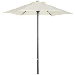 Outsunny Sombrilla De Jardín Ø2x2 M Parasol Mástil De Aluminio Con Techo De Ventilación Pestillo De Fijación Y Poste Desmontable Para Terraza Patio Exterior Beige