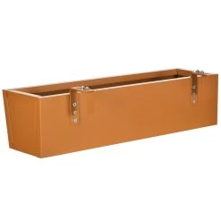 Outsunny Jardinera Colgante De Acero Maceta Rectangular Colgante Con 2 Ganchos Ajustables Y 2 Orificios De Drenaje Para Balcón Jardín Patio 91x35x24 Cm Marrón -Tienda de muebles de jardín f2d902174a3b4da031f7120af0fa03846554613c d1ba757d7e784a3da4eeee2655ce1242