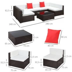 Outsunny Conjunto Muebles De Jardín Ratán 7 Piezas Set De Sofás Patio Con 1 Mesita Almohada Y Cojín Incluido Marco Acero Resistente Intemperie UV Marrón -Tienda de muebles de jardín f3b18e58af464f9d58a37771cd18b9db90da7e1d 4fe9685fdeaf4f5a90b07b54bcb0c9d9