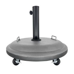 Acomoda Textil – Base De Sombrilla Ajustable Redonda 50 Cm ø Con Ruedas Para Jardín, Patio, Terraza. Soporte De Parasol 25 Kg Resistente, Manejable Con Doble Asa. (Redonda Con Ruedas 50 Cm ø)