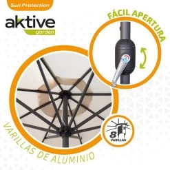 Sombrilla Para Jardín Octogonal 32 Luces LED Inclinable Aktive -Tienda de muebles de jardín f4e993211eb1aab8cfb90df03e5ee94abb89f035 ae7a2da37c51408597aebfc2bcea1650