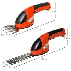 Outsunny Tijeras Cortacésped Y Arreglasetos 2 En 1 A Batería De 3.6V Con 2 Cuchillas Ancho De Corte 12 Cm/8 Cm Para Setos Césped Llave De Seguridad 37x6x9,5 Cm Rojo Y Negro -Tienda de muebles de jardín f5a9164fb15aa9972db9a3664fedd747bae6bac5 4541f91d48e14a5db8afe449c4d7dbbc