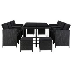 Set Comedor De Jardín 13 Piezas Y Cojines Ratán Sintético Negro VidaXL -Tienda de muebles de jardín f60ed4e04cca8519256af94a89ac6f9ac6b5eb4e 09688e83ed58490bad24bf053982ca8d