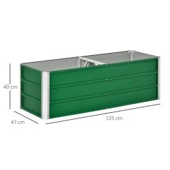 Outsunny Arriate De Jardín De Acero Incluye Guantes Huerto Urbano Jardinera Macetero Rectangular Para Cultivos Plantas Flores Para Terraza Balcón Exterior 125x47x40 Cm Verde -Tienda de muebles de jardín f60f794c5054972742a063cd85b60c6c6878f069 7a9fa00909424c0ebad7385c5cc520ad