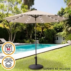 Sombrilla Para Jardín Octogonal 32 Luces LED Inclinable Aktive -Tienda de muebles de jardín f65b4fd717d0389f3d79a709f0b228daa3cf13c9 14cd776f9da446b688b90297db9e819b