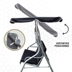 Balancín Para Jardín Negro C/toldo Inclinable 3 Plazas Aktive -Tienda de muebles de jardín f67ebfe7ae0f0edb8a1be4df5f22467194fd28b3 9e304f931b444b43b1301df2826fcf29