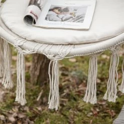 Outsunny Silla Colgante Redondo De Ø60 Cm Silla Hamaca Columpio Con Cojín Y Cuerda De Algodón Para Interior Y Exterior 80x80x42 Cm Beige -Tienda de muebles de jardín f6a647f4da6c15d79a4a11af8ada8062a6d22310 a2ebfaca24574ab5a1c4d21ae99db017