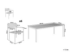 Conjunto De Jardín En Madera/acero Para 6 Personas VIAREGGIO -Tienda de muebles de jardín f77c3f3f57a666d058736fbb15aaebb46a2c2d23 36433128bf2d462b87dbbe3b0613d2a8
