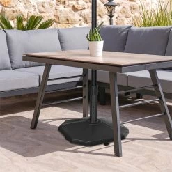 Outsunny Base De Sombrilla Peso 18 Kg Soporte Para Parasol De Cemento Para Mástil De Ø32/34/38 Mm Pie De Parasol Para Jardín Balcón 46x46x39 Cm Negro