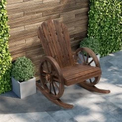 Outsunny Mecedora Rústica De Madera Maciza Para Exteriores Sillón Balancín De Terraza O Jardín 88x68x92 Cm Color Madera Envejecida -Tienda de muebles de jardín faf06cc0e3cc22585dc7eb50cfcc7874ac59f17c 79064882accc4006ad4a71f03b3ae7bb
