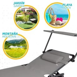 Tumbona Plegable Con Parasol Y Cojín Aktive -Tienda de muebles de jardín fb123f38d036a61d3e2af0ee95d07382da02bcb1 b1d0e2c5bda74f20912fdb273ef27963