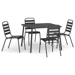 Juego De Comedor De Jardín 5 Piezas Acero Gris Antracita VidaXL -Tienda de muebles de jardín fcac9b3393bbce903b123c81a0ec7f5091d4a2e9 e69374ed76134f61957e3b90ffa4c7c8