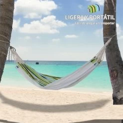 Outsunny Hamaca De Algodón Para Jardín 200x150 Cm Hamaca Colgante Portátil Carga Máx. 180 Kg Para Acampar Piscina Camping Rayas Multicolor -Tienda de muebles de jardín fd665c49dcff8b23f0f91e04a8685a40a15f4bbf 3d44c71ee66e4510846053309b8bda15
