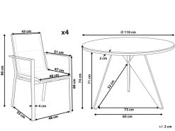 Conjunto De Comedor 4 Plazas De Metal Negro/gris/madera Clara OLMETTO/BUSSETO -Tienda de muebles de jardín fd8844b57257d3aff96f3a8eefec31b7461e372b 7dc1ffb6ab854e3697d2640dc578c515