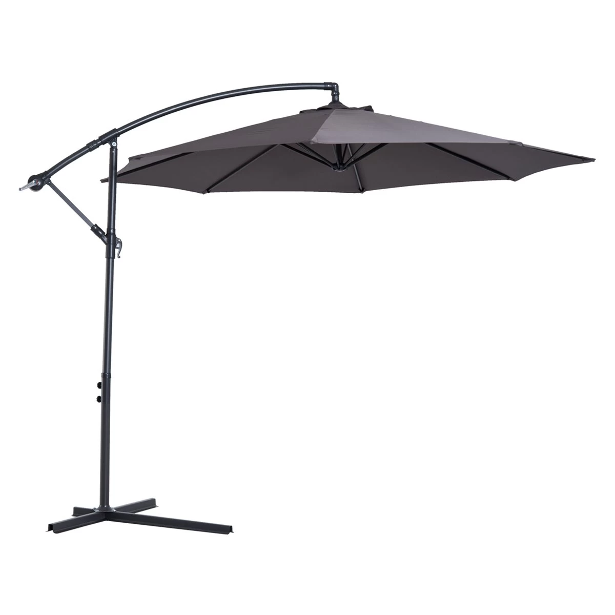 Outsunny Sombrilla De Jardín Ø300x250 Cm Parasol Excéntrico Inclinable Con Manivela Base Cruzada Y Soporte De Acero Protección Solar Para Terraza Exterior Gris 3 Outsunny Sombrilla De Jardín Ø300x250 Cm Parasol Excéntrico Inclinable Con Manivela Base Cruzada Y Soporte De Acero Protección Solar Para Terraza Exterior Gris