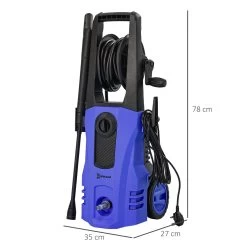 DURHAND Hidrolimpiadora 1800W Lavadora De Alta Presión Caudal 510 L/h Bomba De Aluminio Presión De 150 Bar Manguera De 6 M Incluye Botella De Jabón Boquilla Cepillo 35x27x78 Cm Azul -Tienda de muebles de jardín fe3587a0e74c0b34e7af0791723eb4b9cb7c2650 8cc6ef6a28db4ef186557af6498bb7af