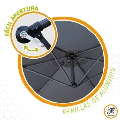 Parasol Excéntrico Banana 300 Cm Gris Mástil Aluminio Aktive Garden -Tienda de muebles de jardín fecb4f24bbbef51c04e64285ac0d6b463413522c 0ec40ad7404a4806aec3ff114040cd08