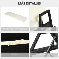 Outsunny Conjunto De 2 Tumbonas De Ratán De Jardín Con Cojines Acolchados Respaldo Ajustable En 5 Posiciones 2 Ruedas Y Tela Extraíble Lavable 67x196x51 Cm Negro 16 Outsunny Conjunto De 2 Tumbonas De Ratán De Jardín Con Cojines Acolchados Respaldo Ajustable En 5 Posiciones 2 Ruedas Y Tela Extraíble Lavable 67x196x51 Cm Negro -Tienda de muebles de jardín ff0cea777b91d92c1b00df2b400e7edb5c2c697f f90a17780e474f3a84a1dd6ef44fdc48